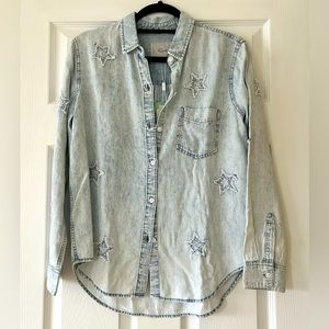 Acid Wash Denim Button Down